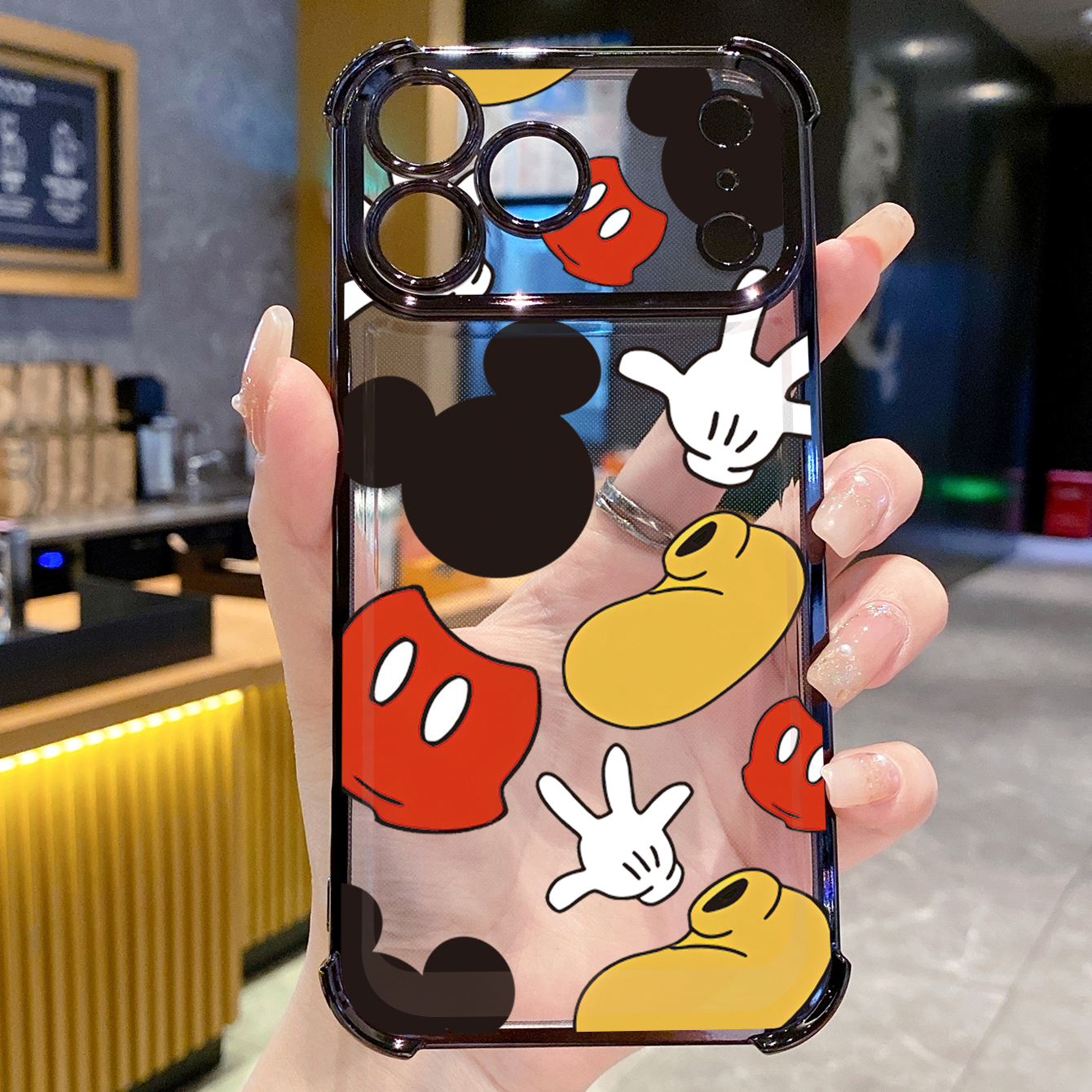 for iPhone 17 Pro Max 16 15 14 Plus Plating Phone Case Shockproof Cover Cute Mickey