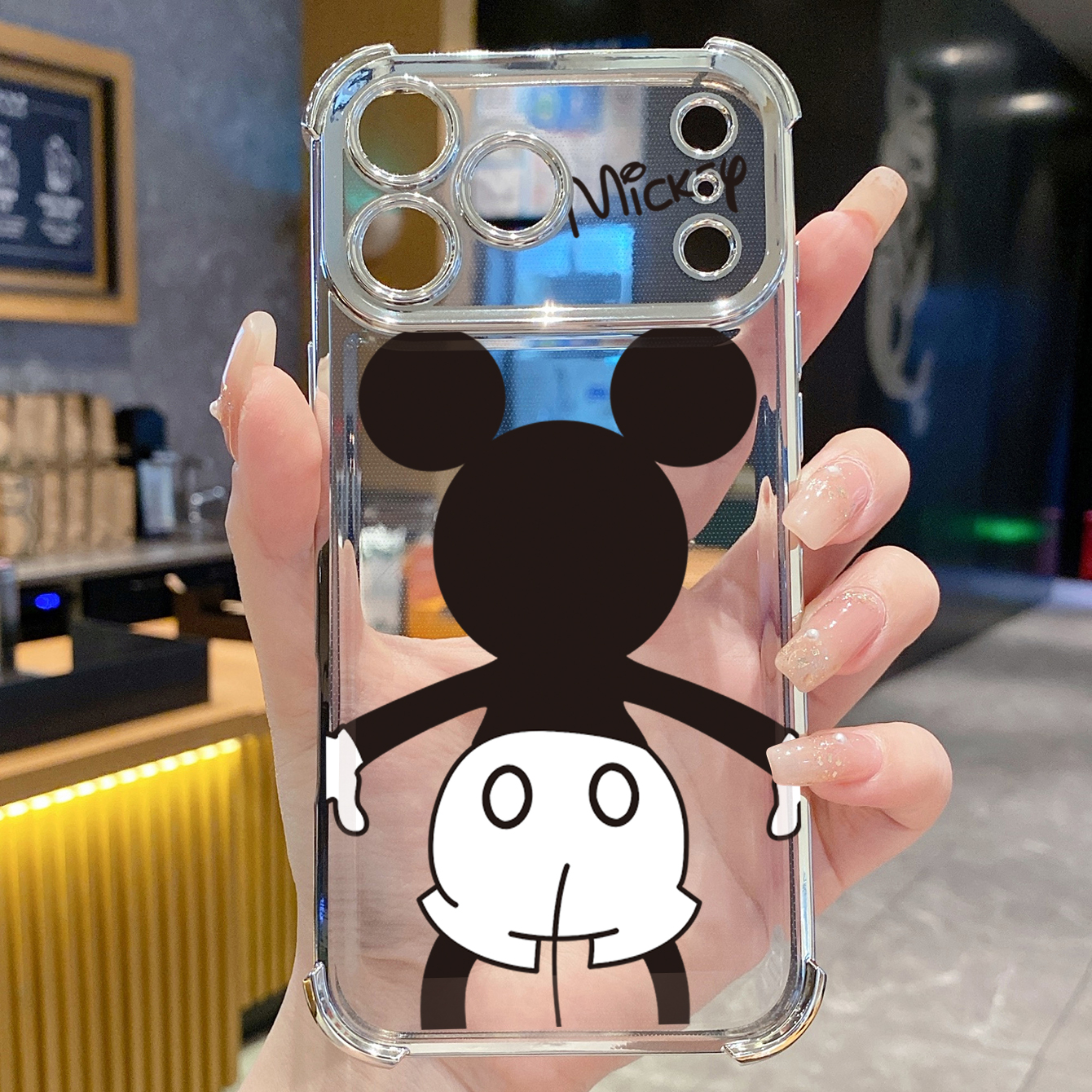 for iPhone 17 Pro Max 16 15 14 Plus Plating Phone Case Shockproof Cover Cute Mickey