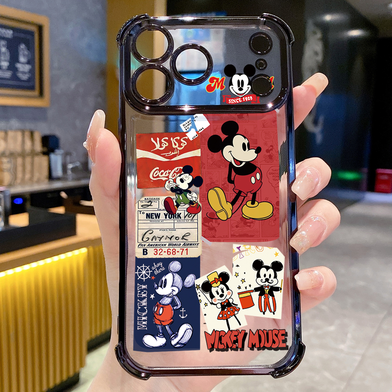 for iPhone 17 Pro Max 16 15 14 Plus Plating Phone Case Shockproof Cover Mickey Minne Cute