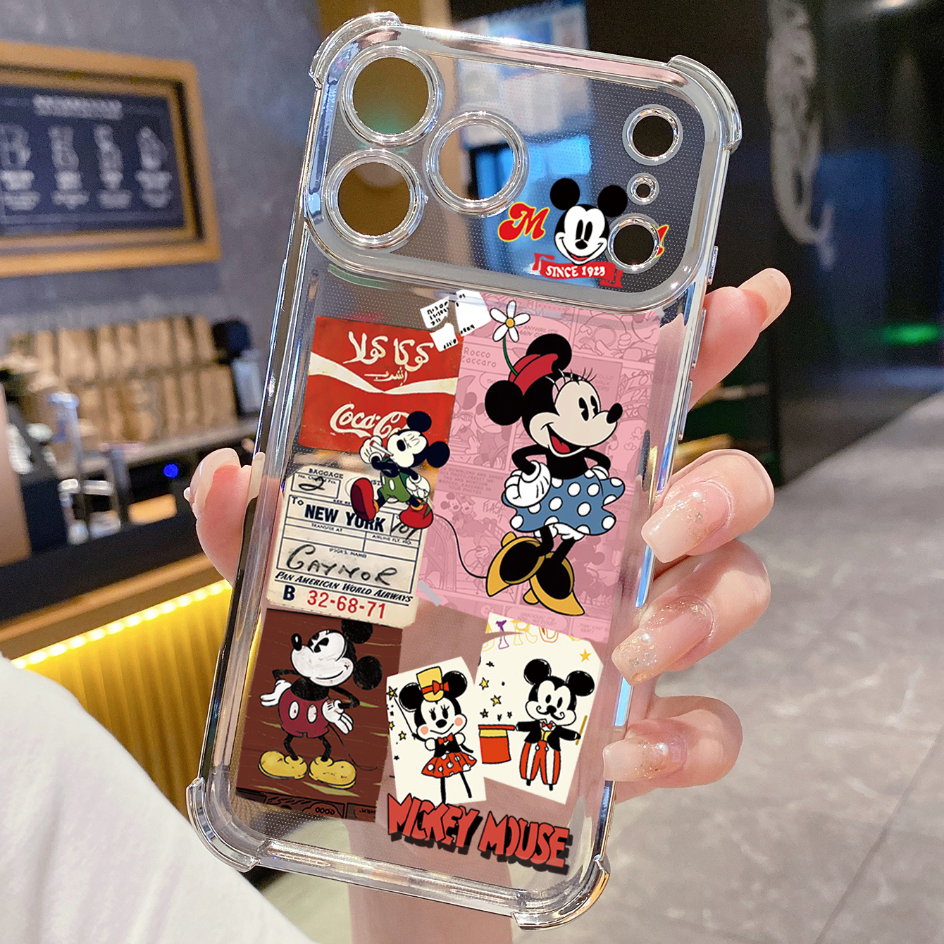 for iPhone 17 Pro Max 16 15 14 Plus Plating Phone Case Shockproof Cover Mickey Minne Cute