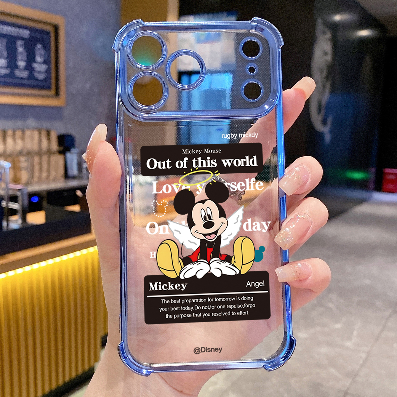 for iPhone 17 Pro Max 16 15 14 Plus Plating Phone Case Shockproof Cover Angel Football Mickey