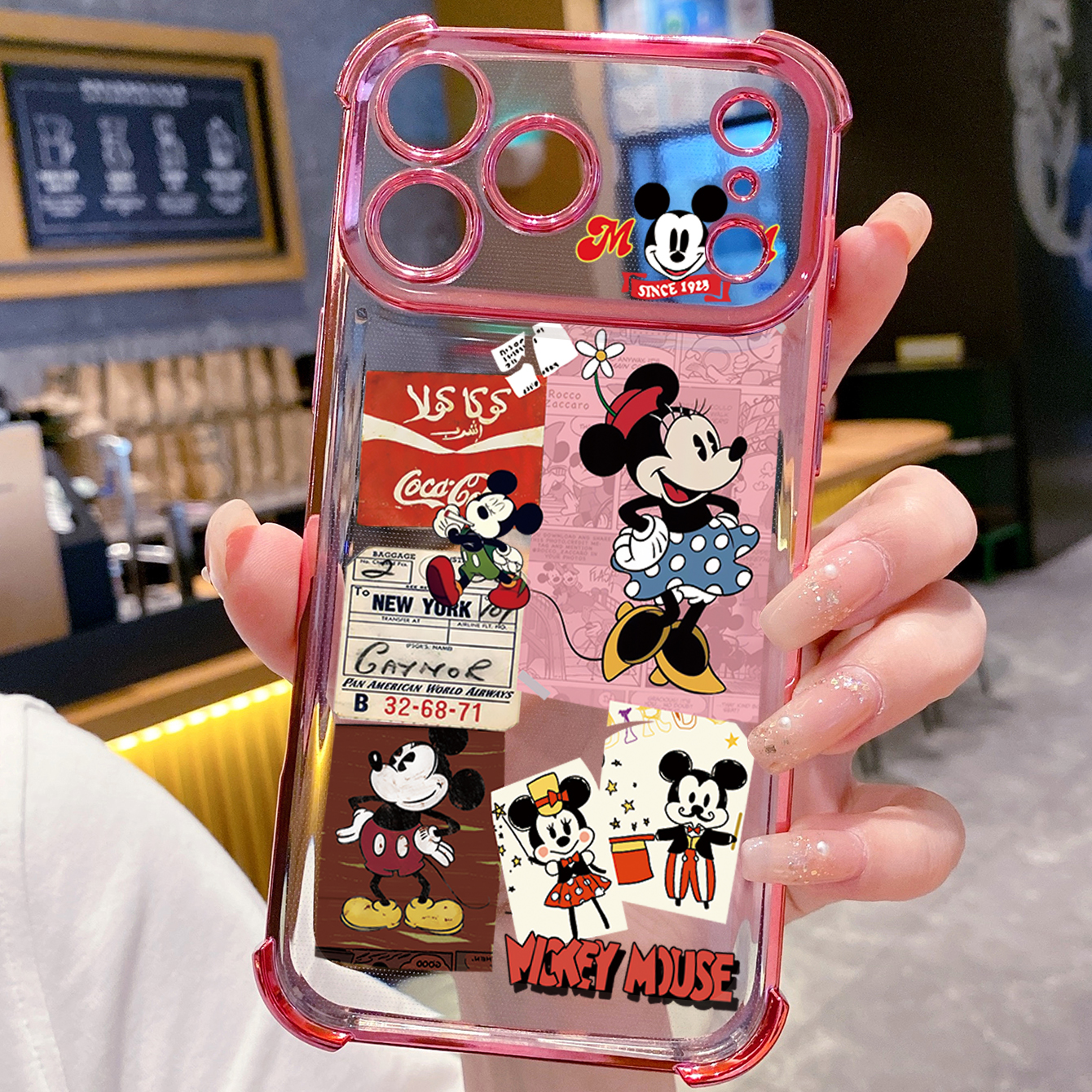 for iPhone 17 Pro Max 16 15 14 Plus Plating Phone Case Shockproof Cover Mickey Minne Cute