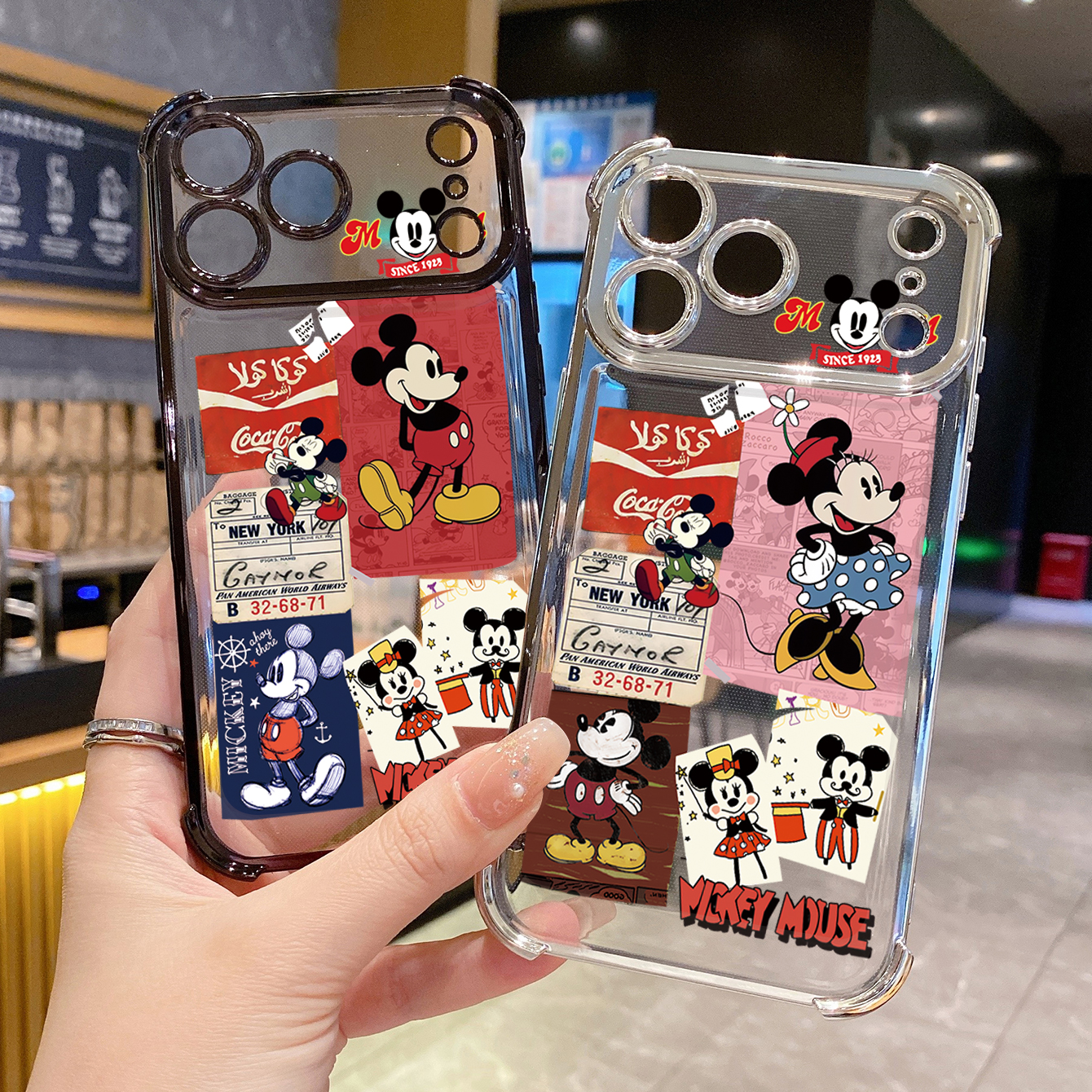 for iPhone 17 Pro Max 16 15 14 Plus Plating Phone Case Shockproof Cover Mickey Minne Cute