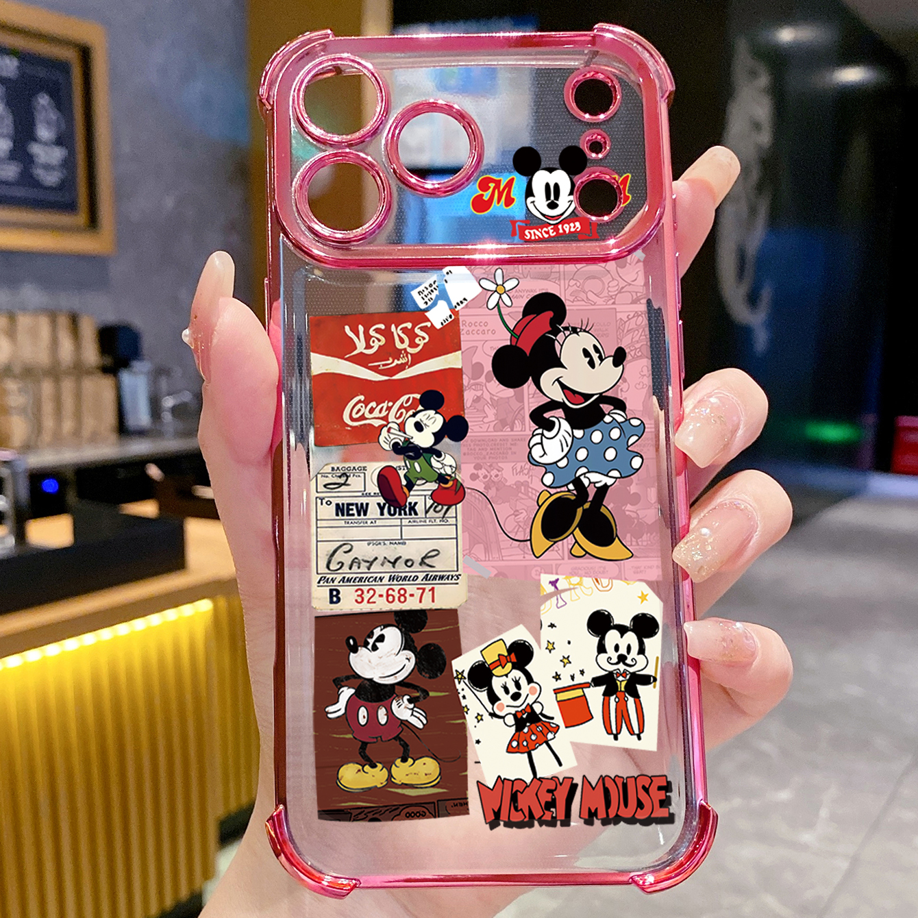 for iPhone 17 Pro Max 16 15 14 Plus Plating Phone Case Shockproof Cover Mickey Minne Cute