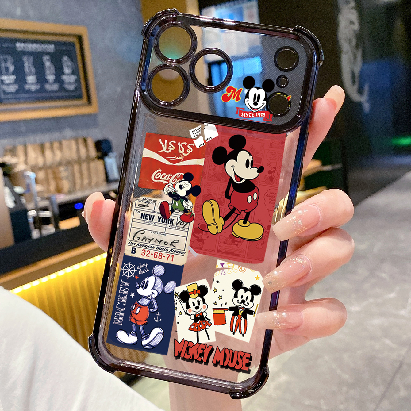 for iPhone 17 Pro Max 16 15 14 Plus Plating Phone Case Shockproof Cover Mickey Minne Cute