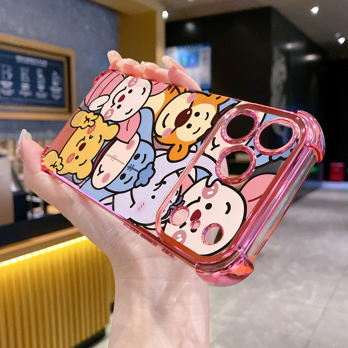 for iPhone 17 Pro Max 16 15 14 Plus Plating Phone Case Shockproof Cover Cute Winnie Bear