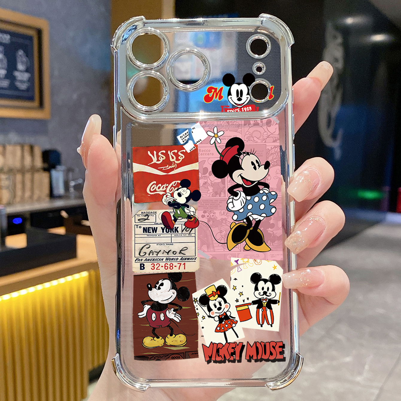 for iPhone 17 Pro Max 16 15 14 Plus Plating Phone Case Shockproof Cover Mickey Minne Cute