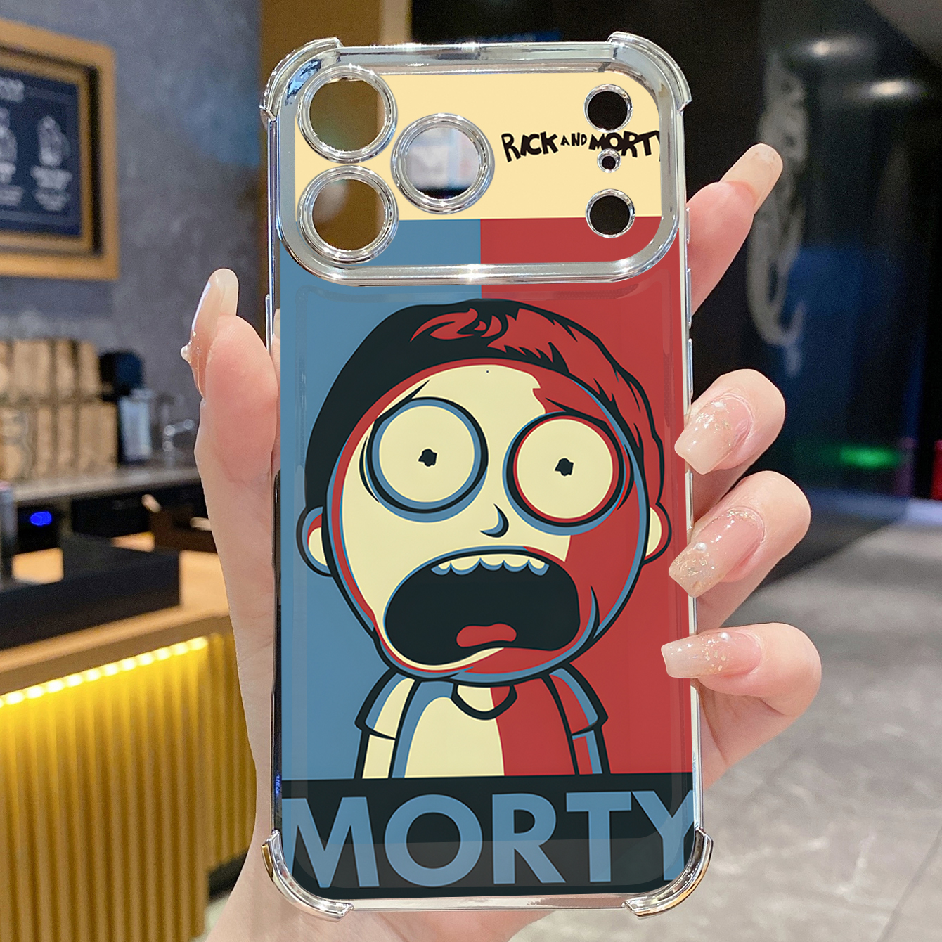 for iPhone 17 Pro Max 16 15 14 Plus Plating Phone Case Shockproof Cover Crazy Scientist Funny