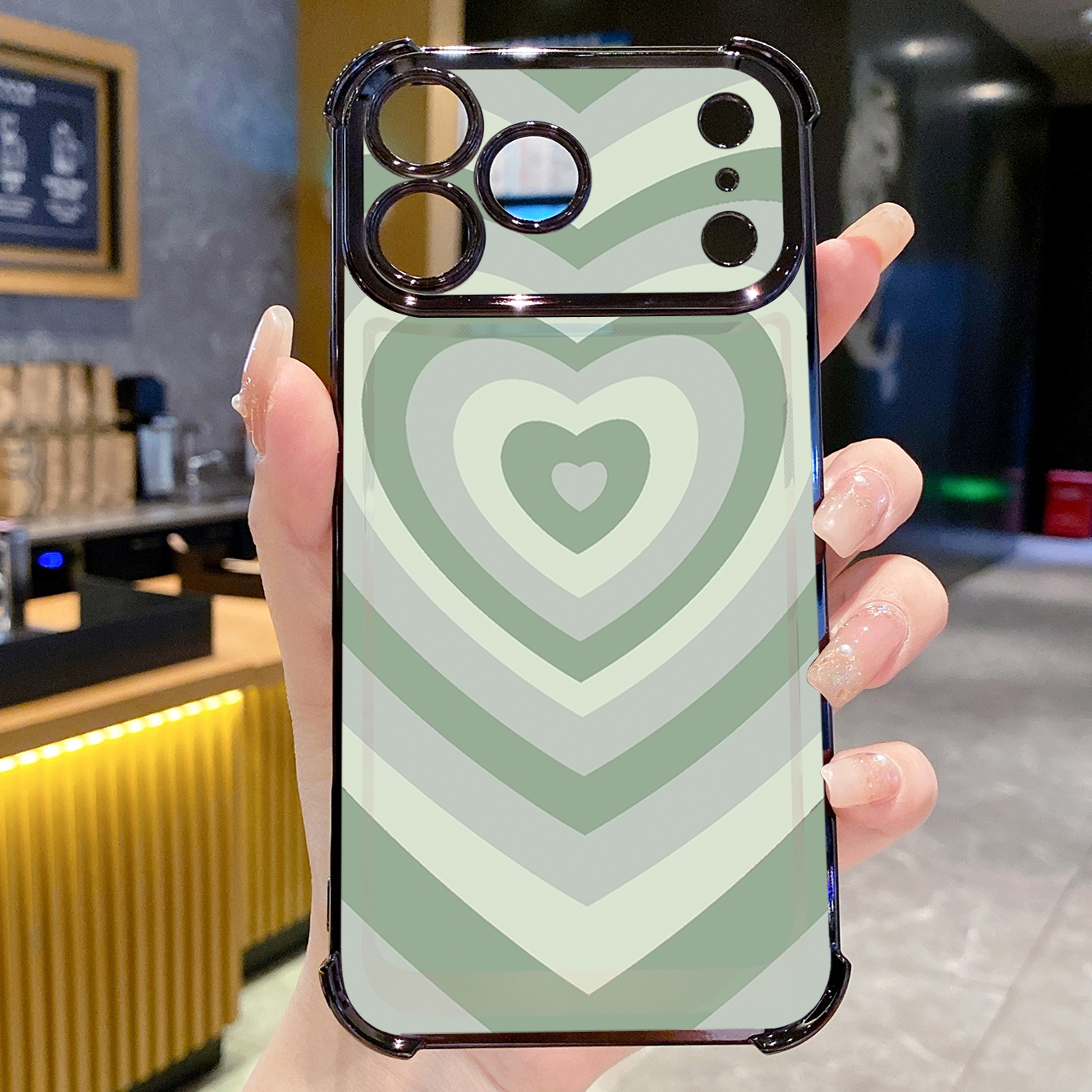 for iPhone 17 Pro Max 16 15 14 Plus Plating Phone Case Shockproof Cover Couple Heart