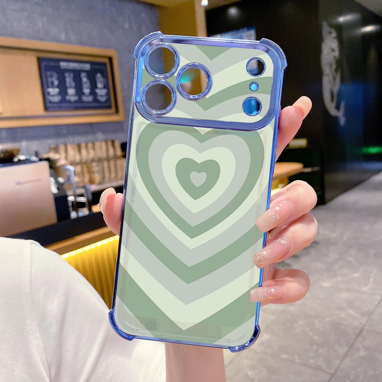 for iPhone 17 Pro Max 16 15 14 Plus Plating Phone Case Shockproof Cover Couple Heart