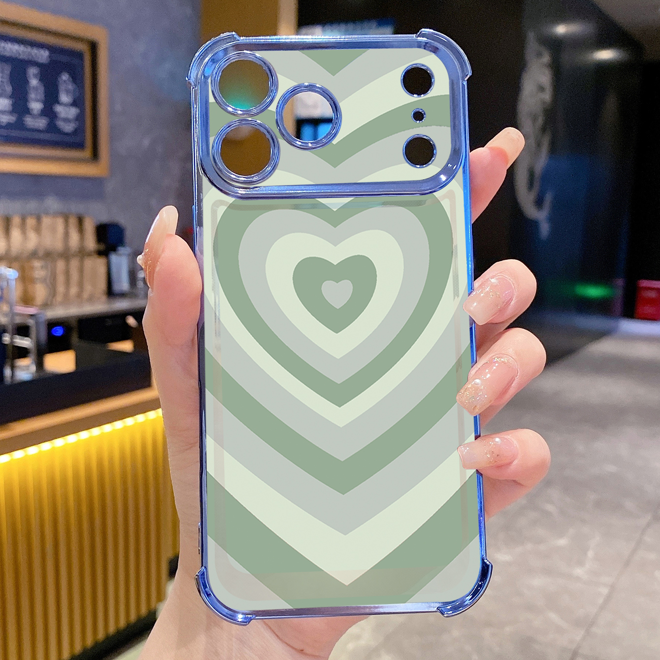 for iPhone 17 Pro Max 16 15 14 Plus Plating Phone Case Shockproof Cover Couple Heart