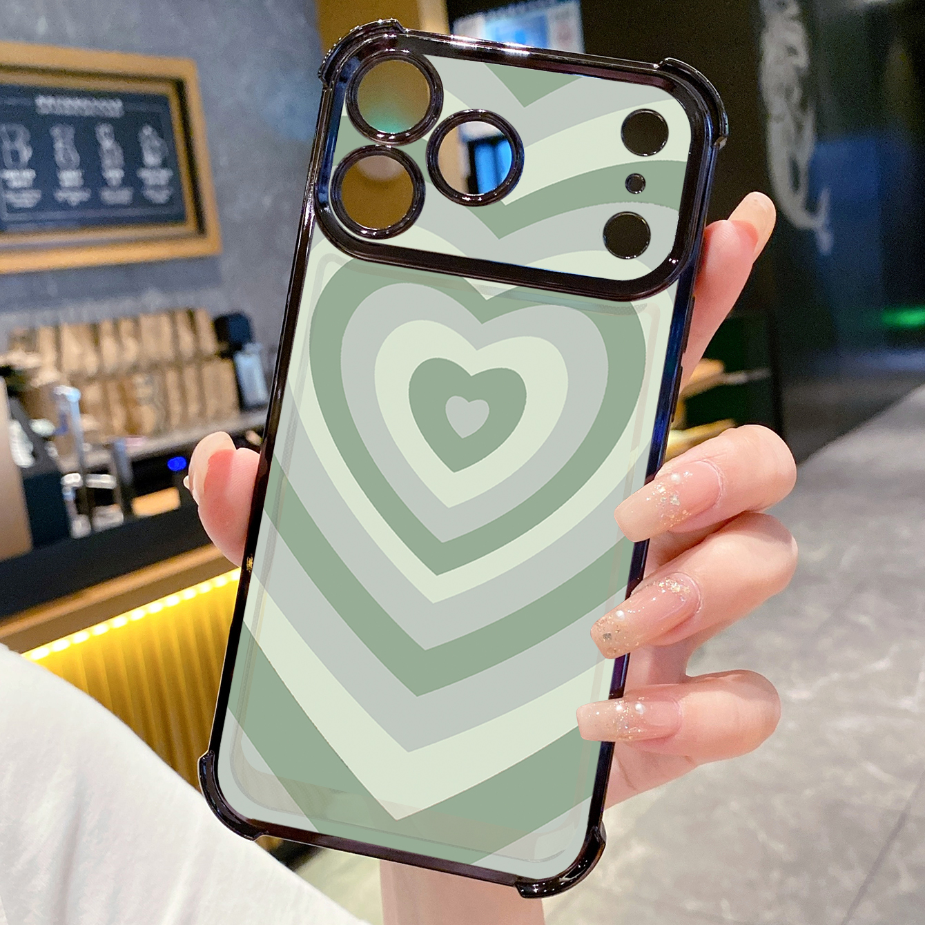 for iPhone 17 Pro Max 16 15 14 Plus Plating Phone Case Shockproof Cover Couple Heart