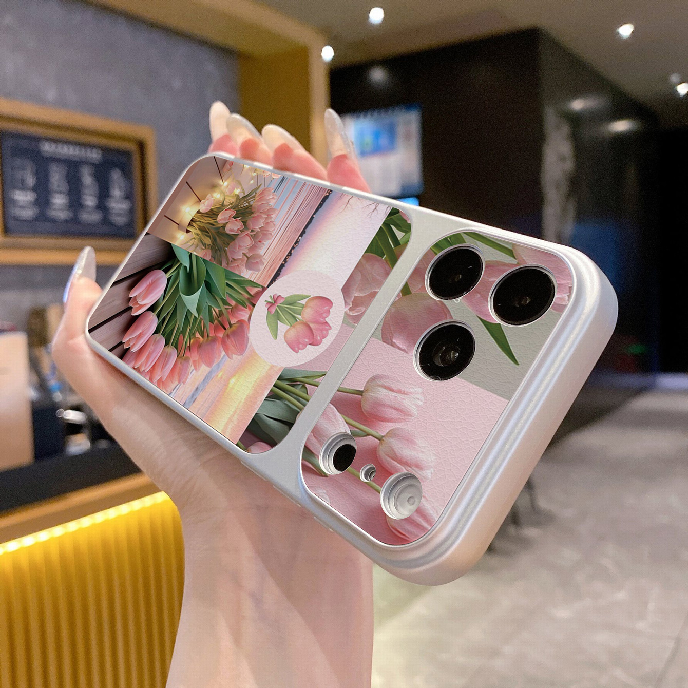 for iPhone 18 17 Pro Max 16 15 14 Plus Phone Case PU Leather Shockproof Cover Sunflower tulip