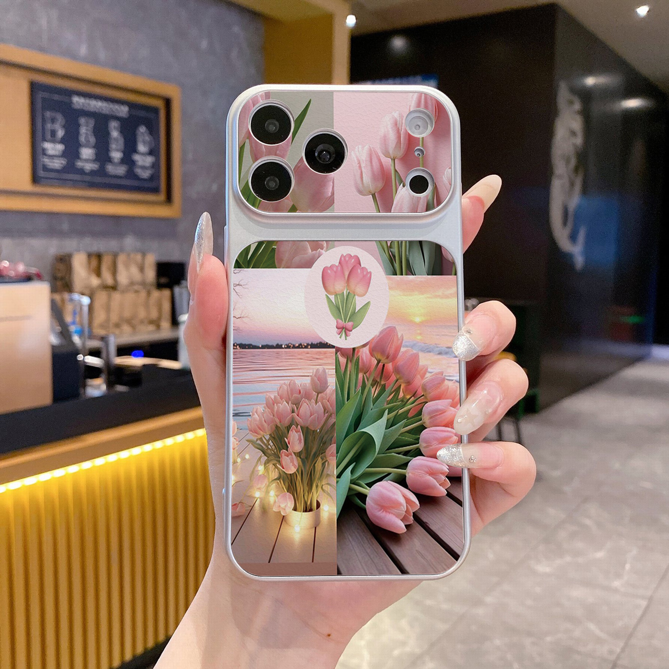for iPhone 18 17 Pro Max 16 15 14 Plus Phone Case PU Leather Shockproof Cover Sunflower tulip