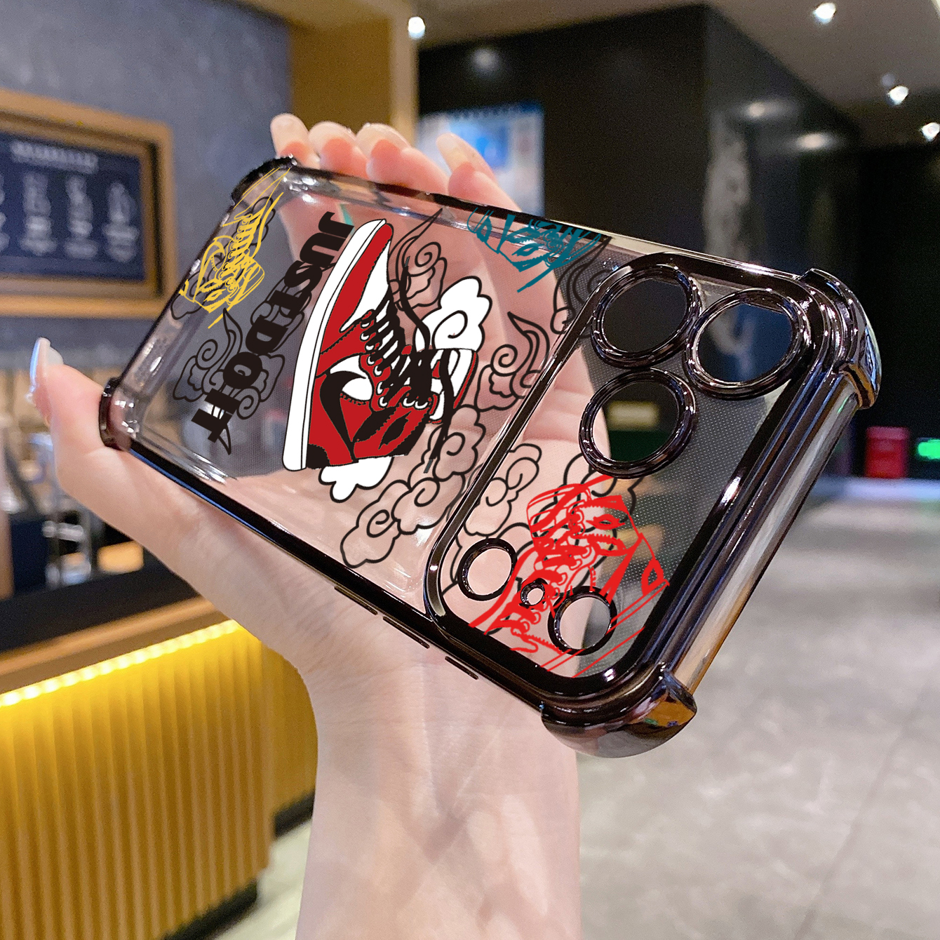 for iPhone 17 Pro Max 16 15 14 Plus Plating Phone Case Shockproof Cover Just Do it