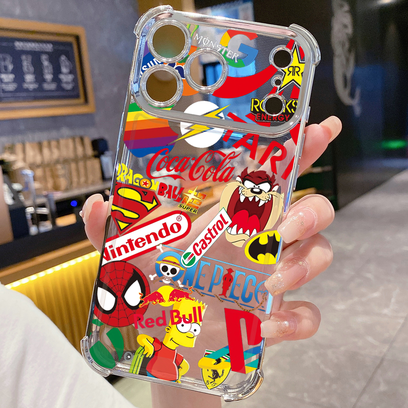 for iPhone 17 Pro Max 16 15 14 Plus Plating Phone Case Shockproof Cover Fashion Painting