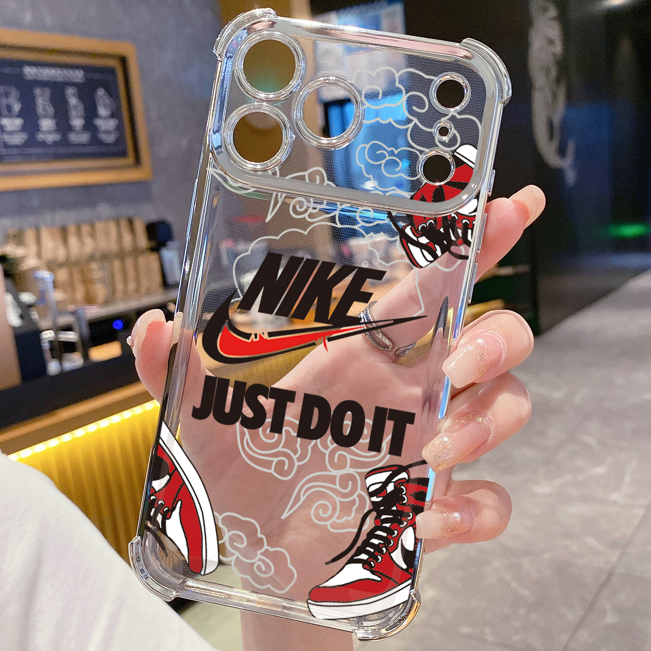 for iPhone 17 Pro Max 16 15 14 Plus Plating Phone Case Shockproof Cover Just Do it