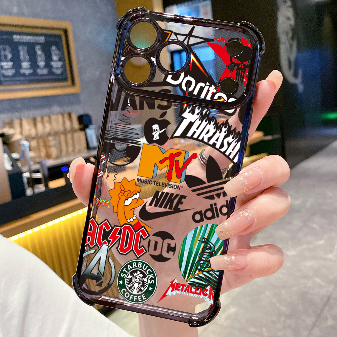 for iPhone 17 Pro Max 16 15 14 Plus Plating Phone Case Shockproof Cover Fashion Painting