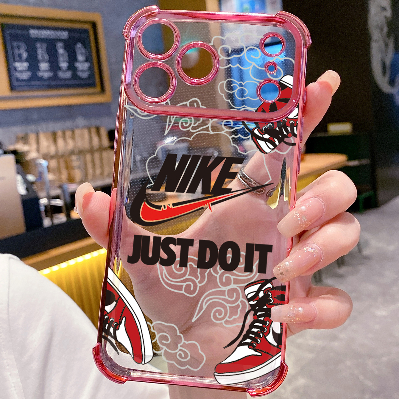 for iPhone 17 Pro Max 16 15 14 Plus Plating Phone Case Shockproof Cover Just Do it