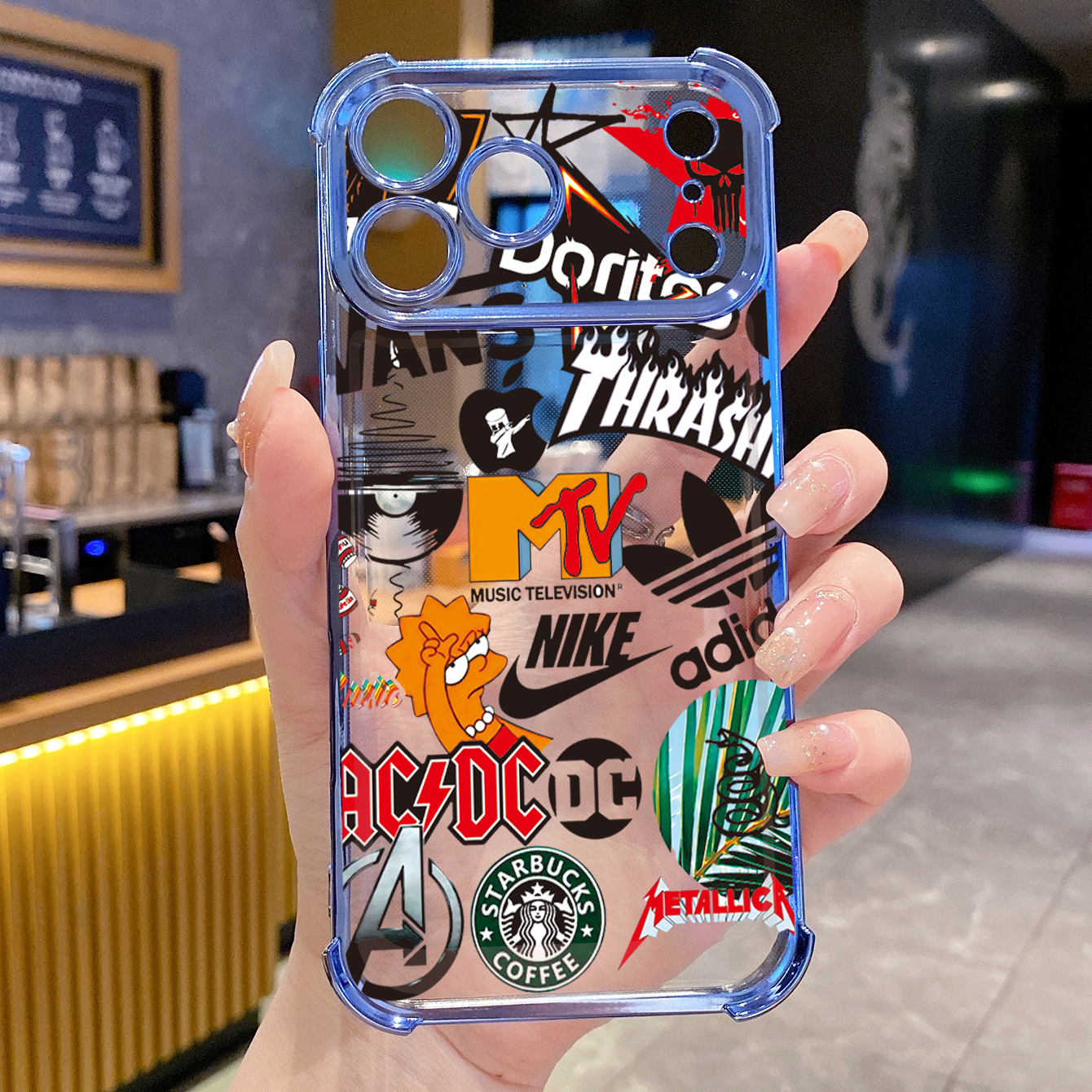 for iPhone 17 Pro Max 16 15 14 Plus Plating Phone Case Shockproof Cover Fashion Painting