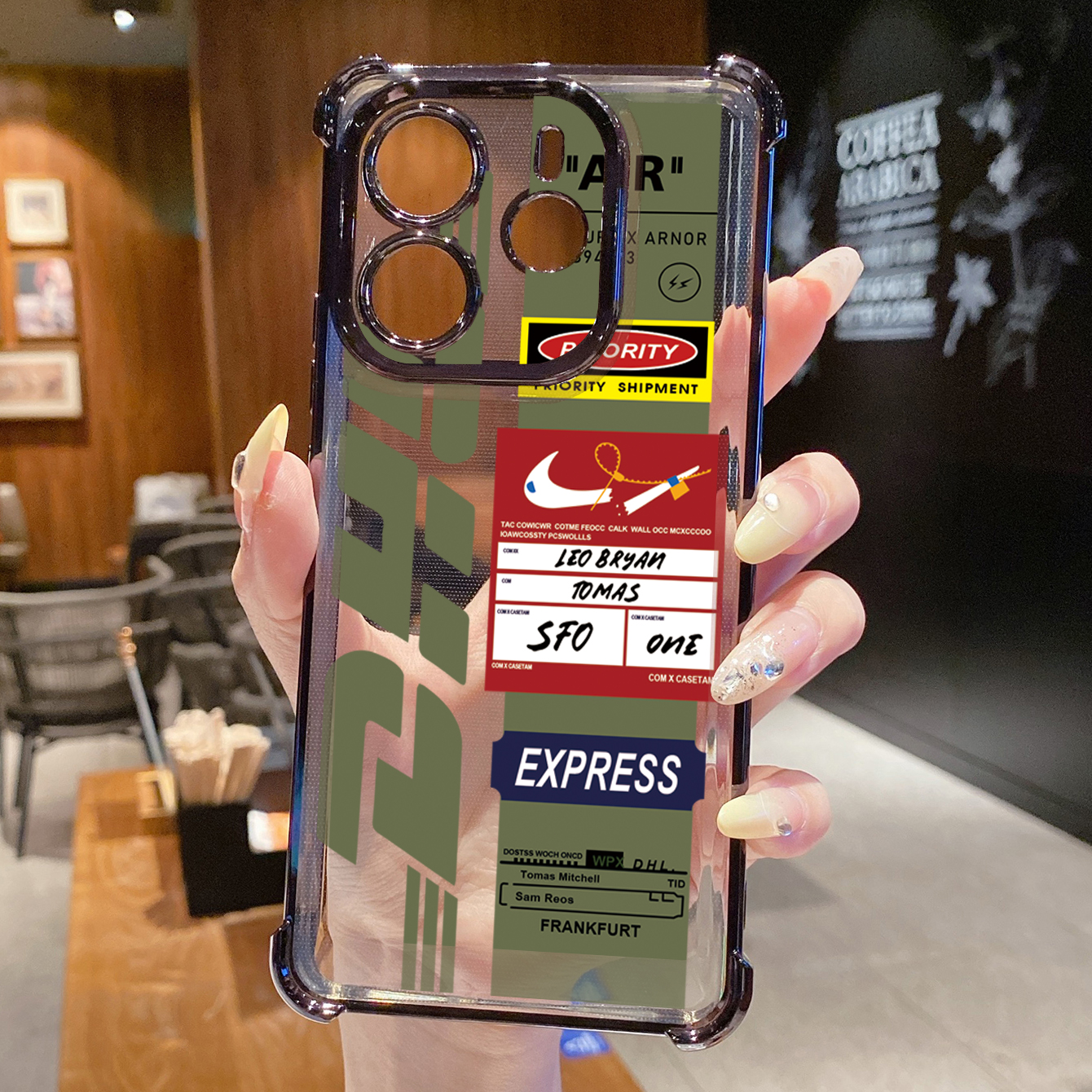 for Redmi Note 14 Pro 14C 13C POCO X7 Plating Phone Case Shockproof Cover NASA DHL Barcode Label