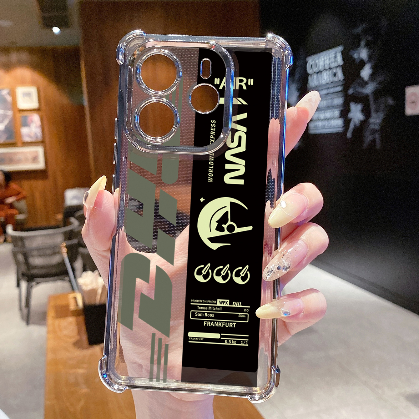 for Redmi Note 14 Pro 14C 13C POCO X7 Plating Phone Case Shockproof Cover NASA DHL Barcode Label