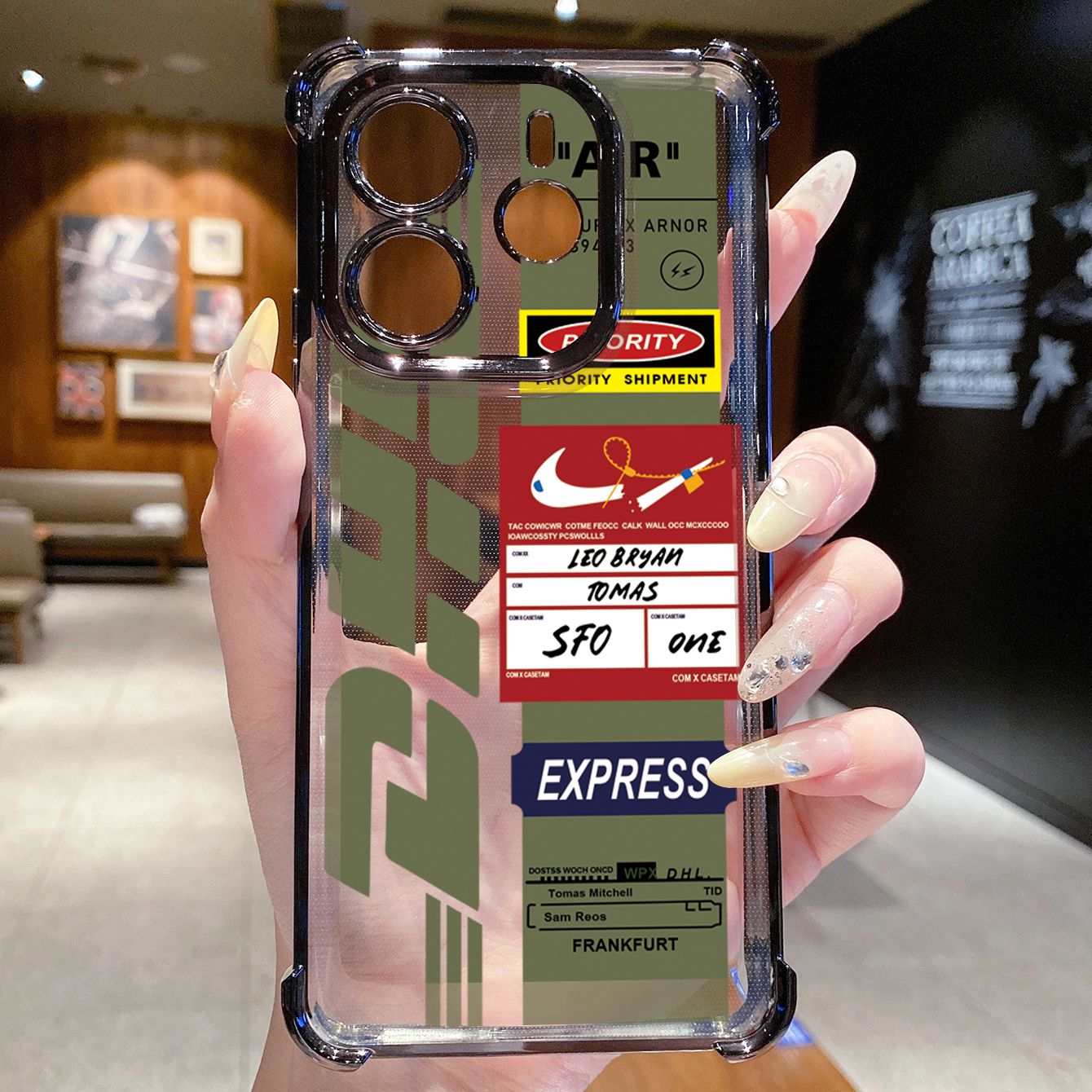 for Redmi Note 14 Pro 14C 13C POCO X7 Plating Phone Case Shockproof Cover NASA DHL Barcode Label