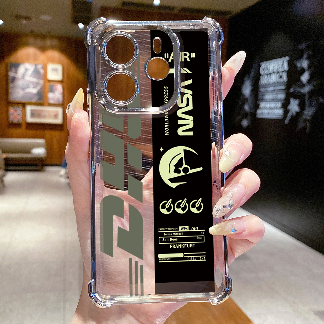 for Redmi Note 14 Pro 14C 13C POCO X7 Plating Phone Case Shockproof Cover NASA DHL Barcode Label
