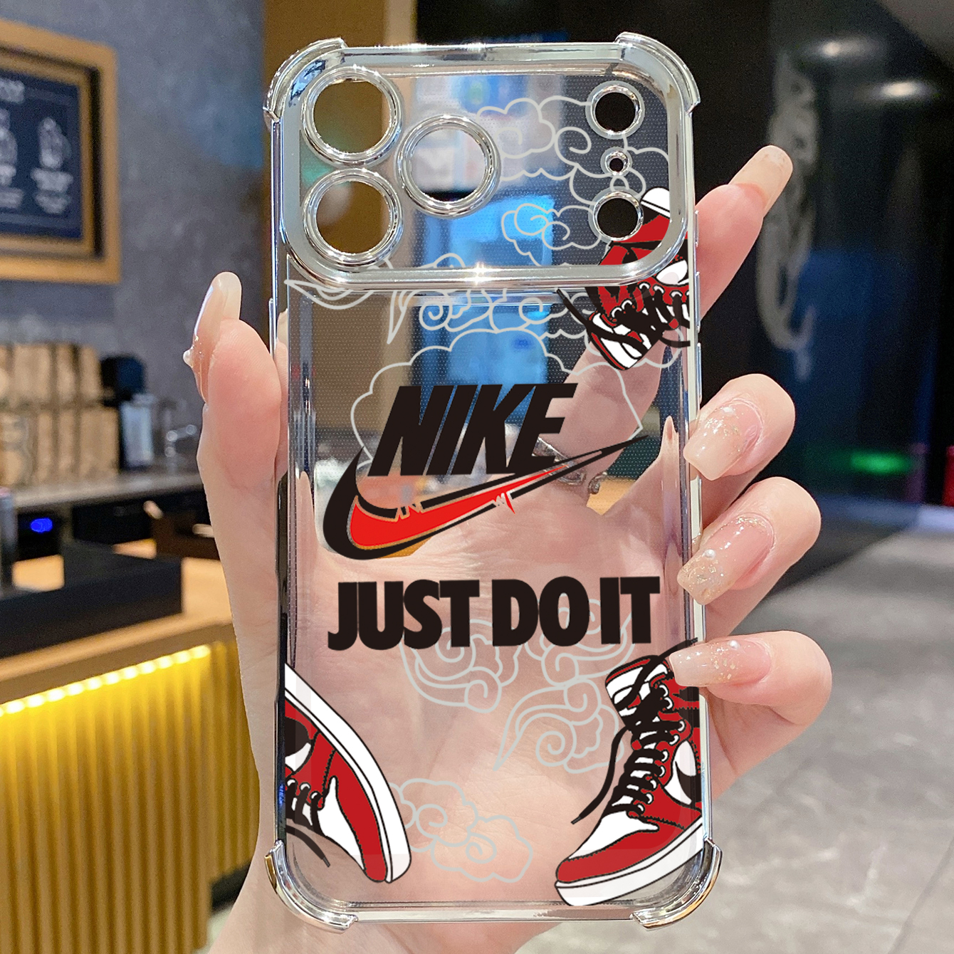 for iPhone 17 Pro Max 16 15 14 Plus Plating Phone Case Shockproof Cover Just Do it