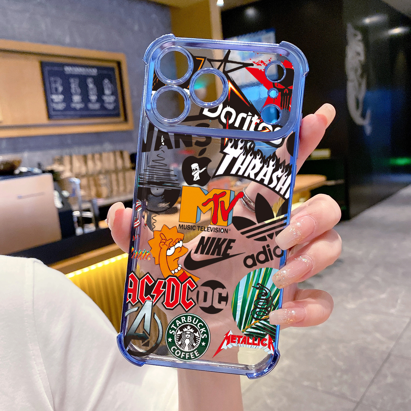 for iPhone 17 Pro Max 16 15 14 Plus Plating Phone Case Shockproof Cover Fashion Painting