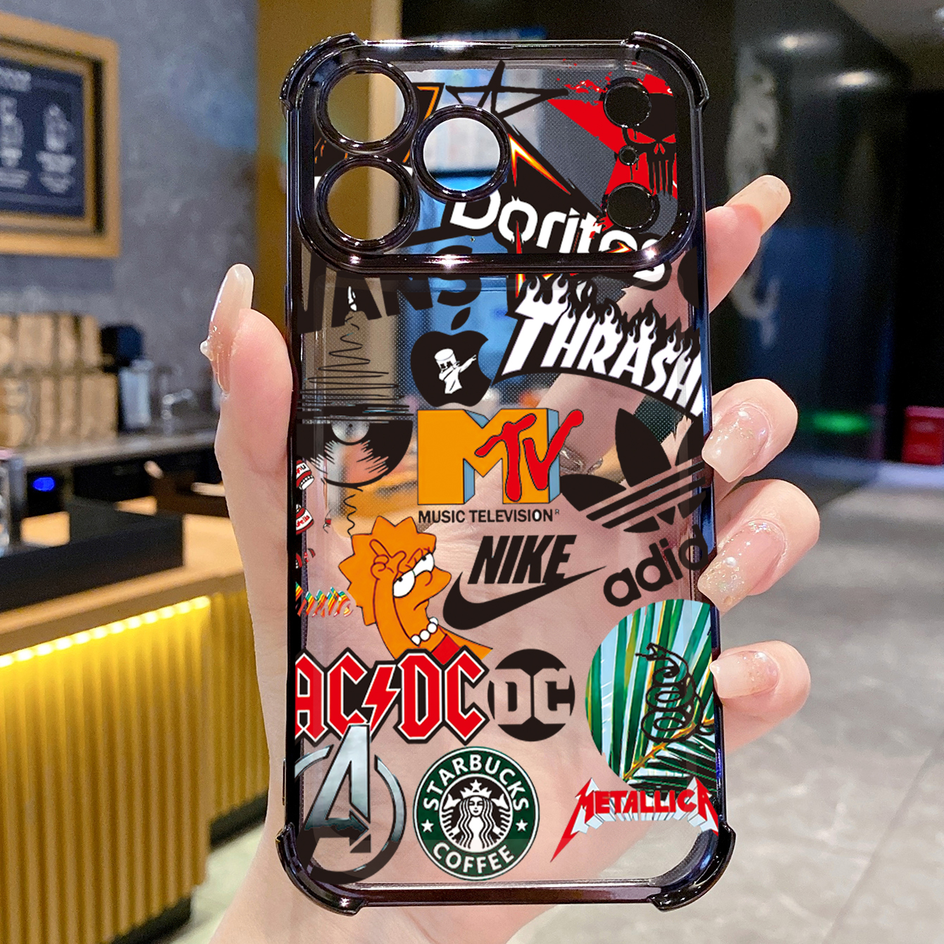 for iPhone 17 Pro Max 16 15 14 Plus Plating Phone Case Shockproof Cover Fashion Painting