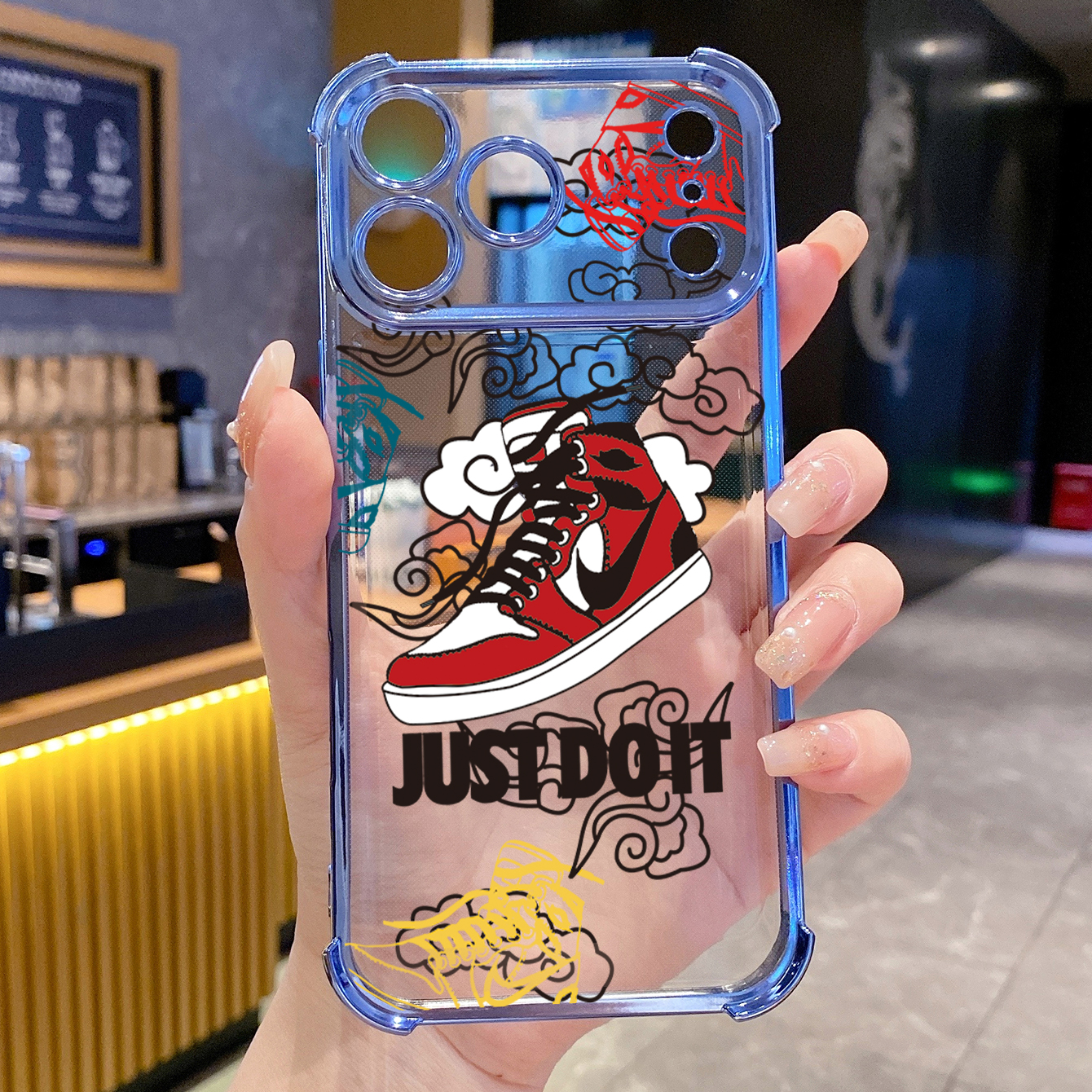 for iPhone 17 Pro Max 16 15 14 Plus Plating Phone Case Shockproof Cover Just Do it