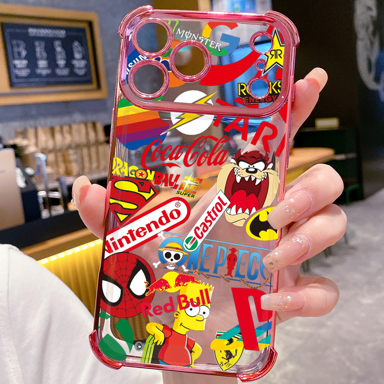 for iPhone 17 Pro Max 16 15 14 Plus Plating Phone Case Shockproof Cover Fashion Painting