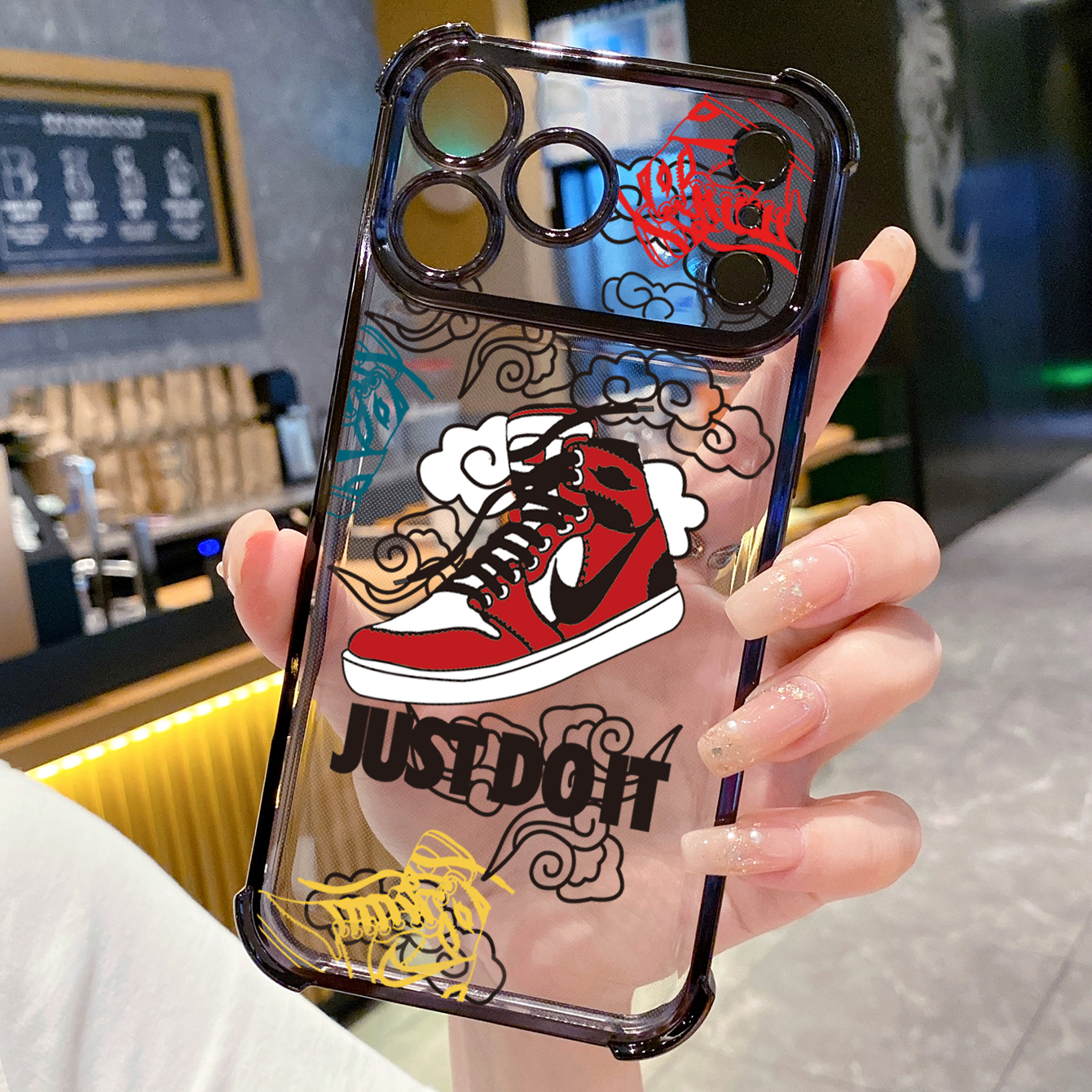for iPhone 17 Pro Max 16 15 14 Plus Plating Phone Case Shockproof Cover Just Do it