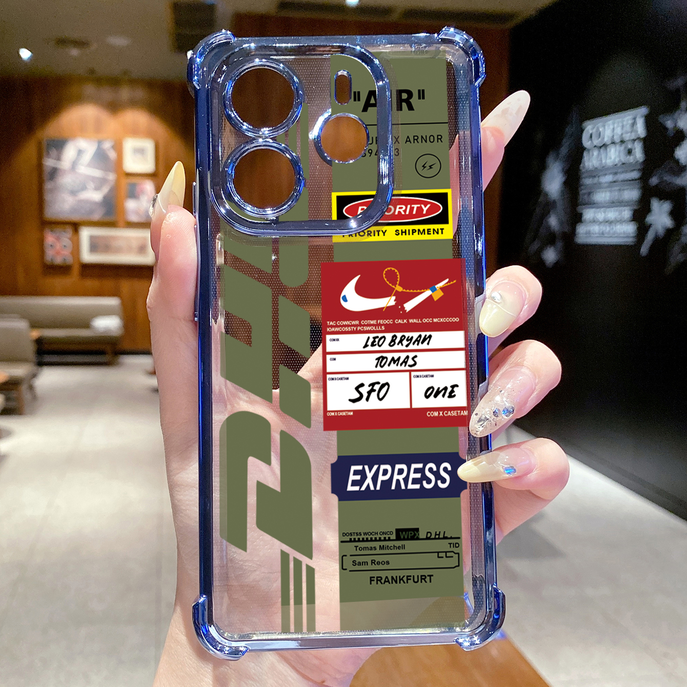for Redmi Note 14 Pro 14C 13C POCO X7 Plating Phone Case Shockproof Cover NASA DHL Barcode Label