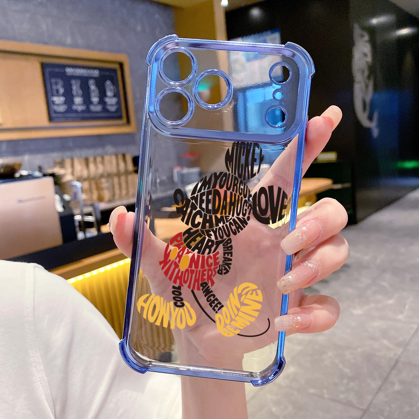 for iPhone 17 Pro Max 16 15 14 Plus Plating Phone Case Shockproof Cover Drawing Mickey Minnie