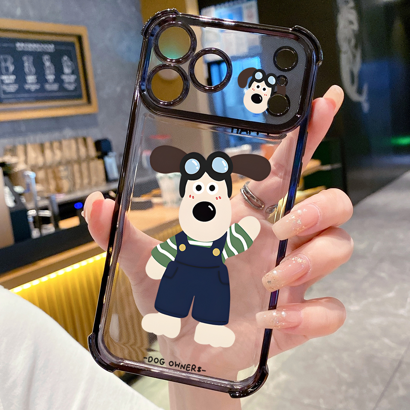 for iPhone 17 Pro Max 16 15 14 Plus Plating Phone Case Shockproof Cover Happy Dog