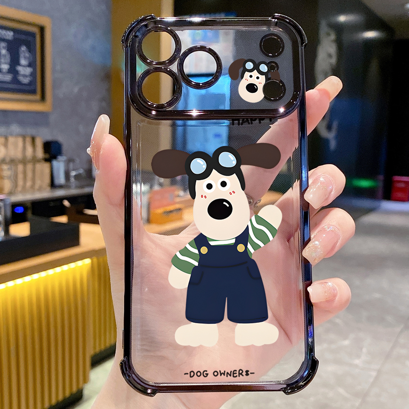 for iPhone 17 Pro Max 16 15 14 Plus Plating Phone Case Shockproof Cover Happy Dog