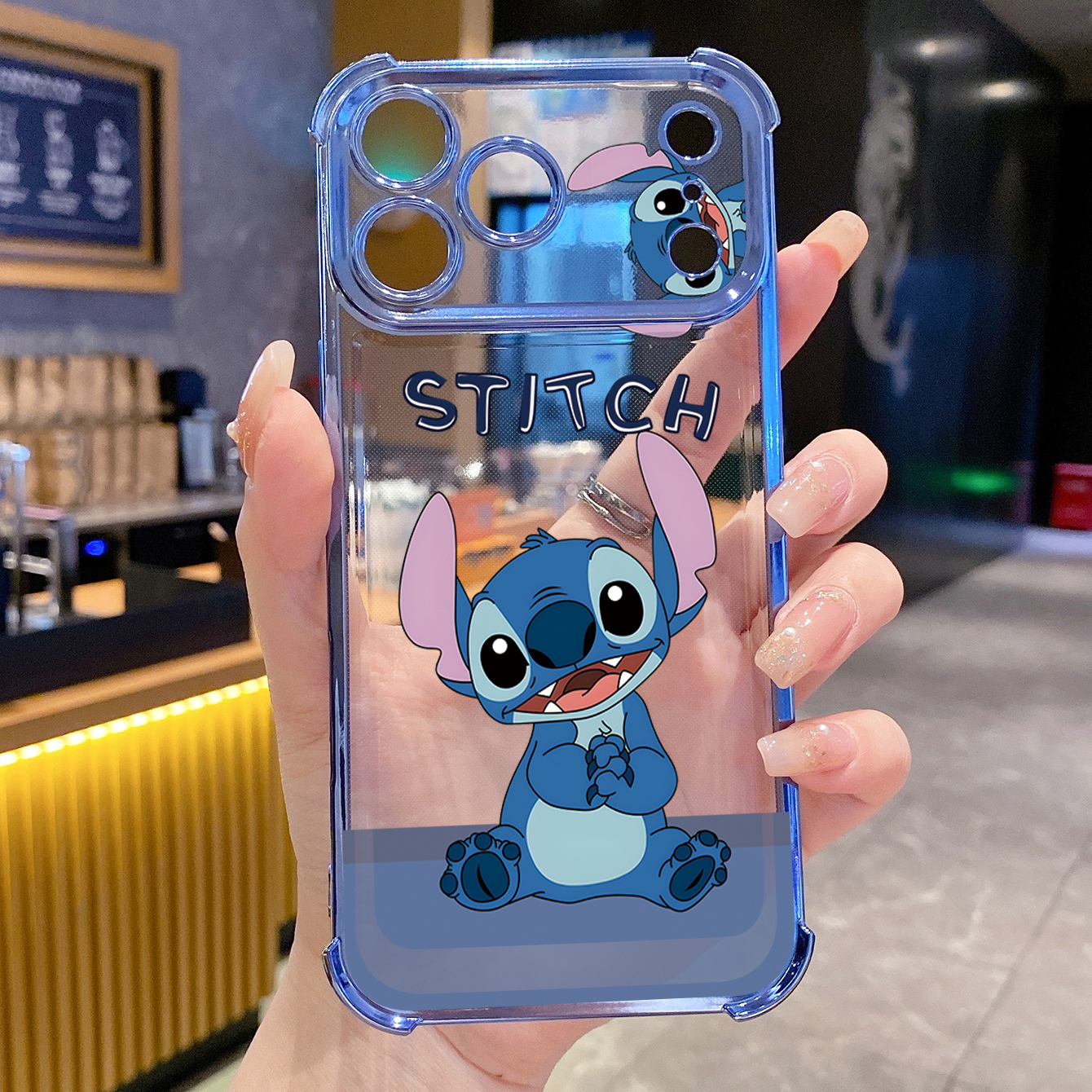 for iPhone 17 Pro Max 16 15 14 Plus Plating Phone Case Shockproof Cover Angel Stitch Cute Couple
