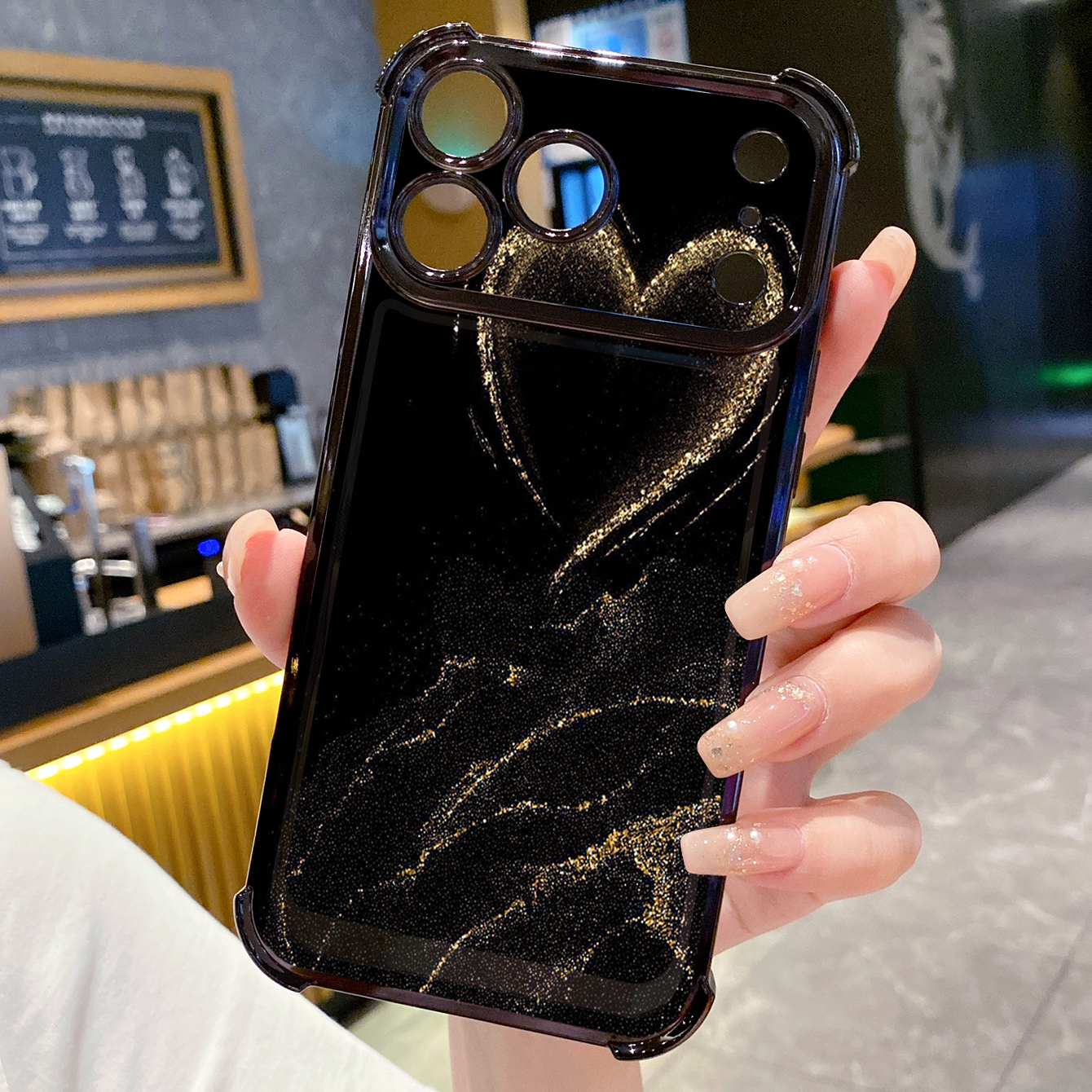 for iPhone 17 Pro Max 16 15 14 Plus Plating Phone Case Shockproof Cover Smile Heart