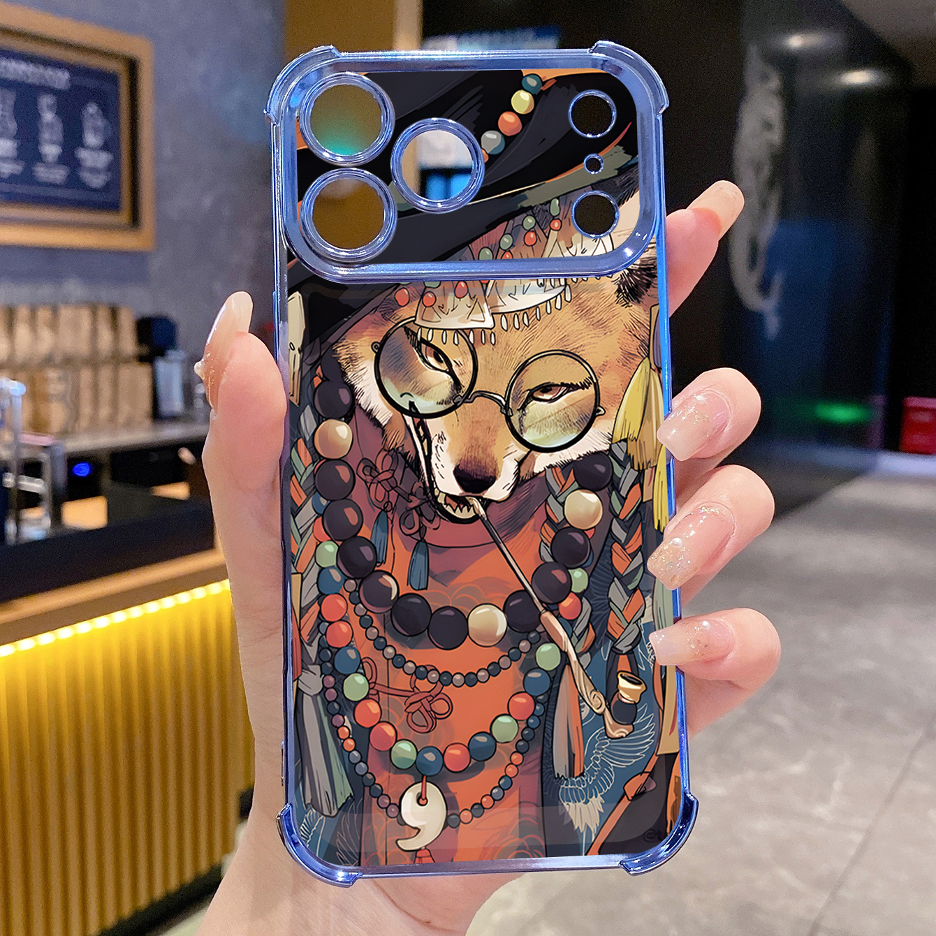 for iPhone 17 Pro Max 16 15 14 Plus Plating Phone Case Shockproof Cover Cat Wolf