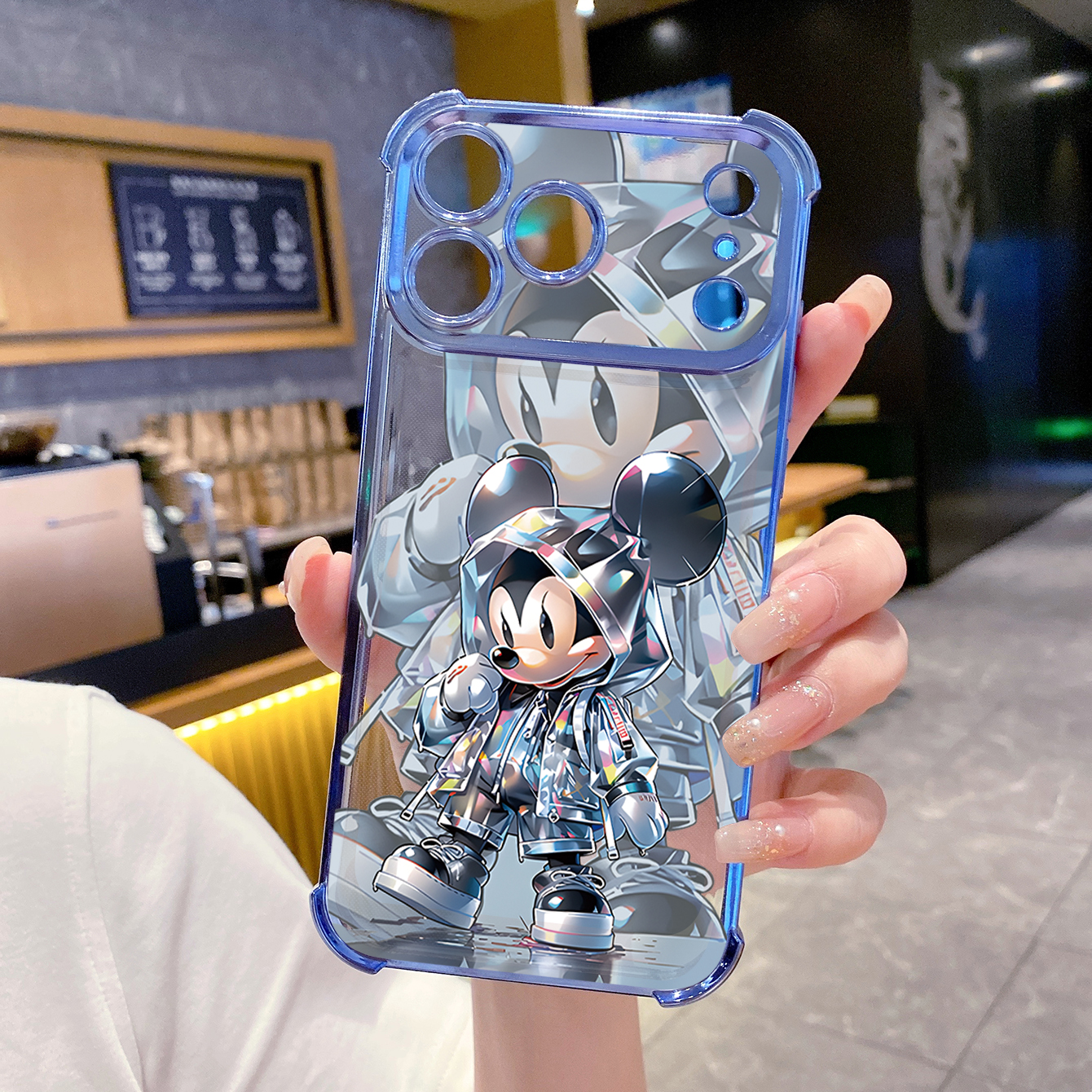 for iPhone 17 Pro Max 16 15 14 Plus Plating Phone Case Shockproof Cover Crystal Mickey Minnie Mouse