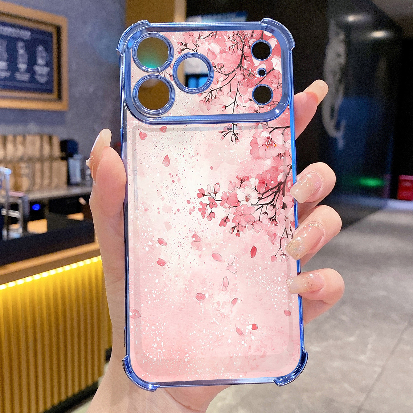 for iPhone 17 Pro Max 16 15 14 Plus Plating Phone Case Shockproof Cover Sunset Coconut Tree