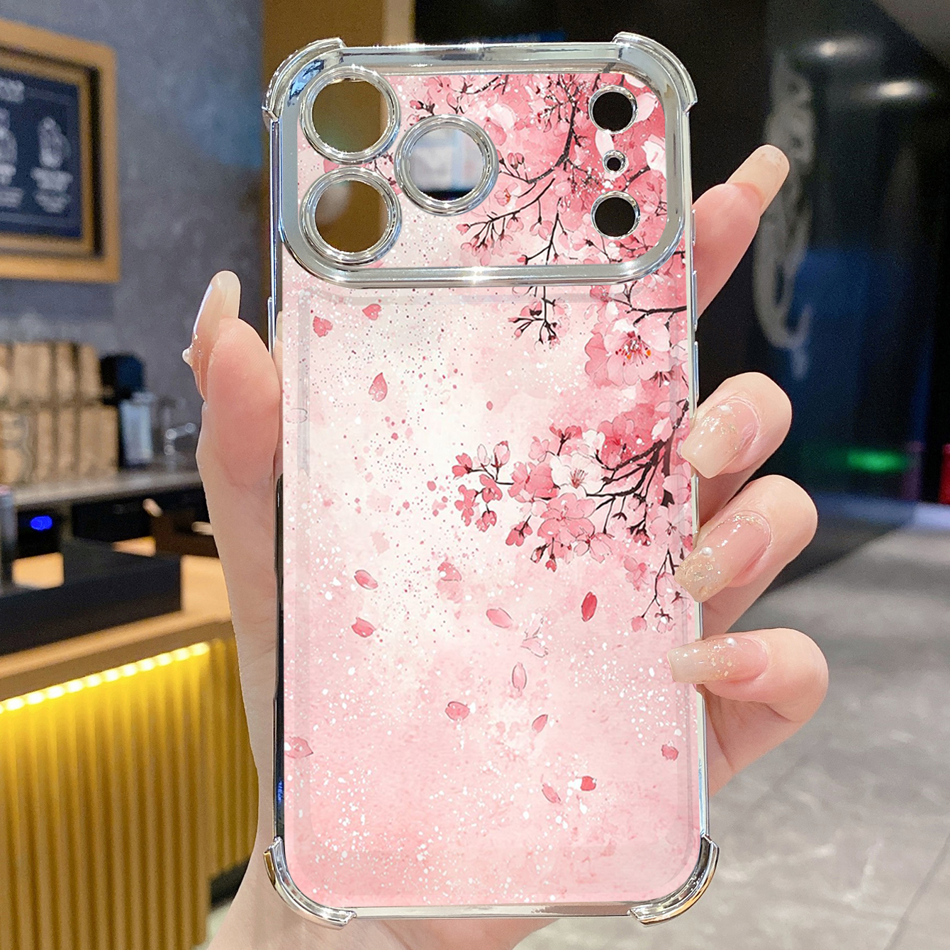 for iPhone 17 Pro Max 16 15 14 Plus Plating Phone Case Shockproof Cover Sunset Coconut Tree