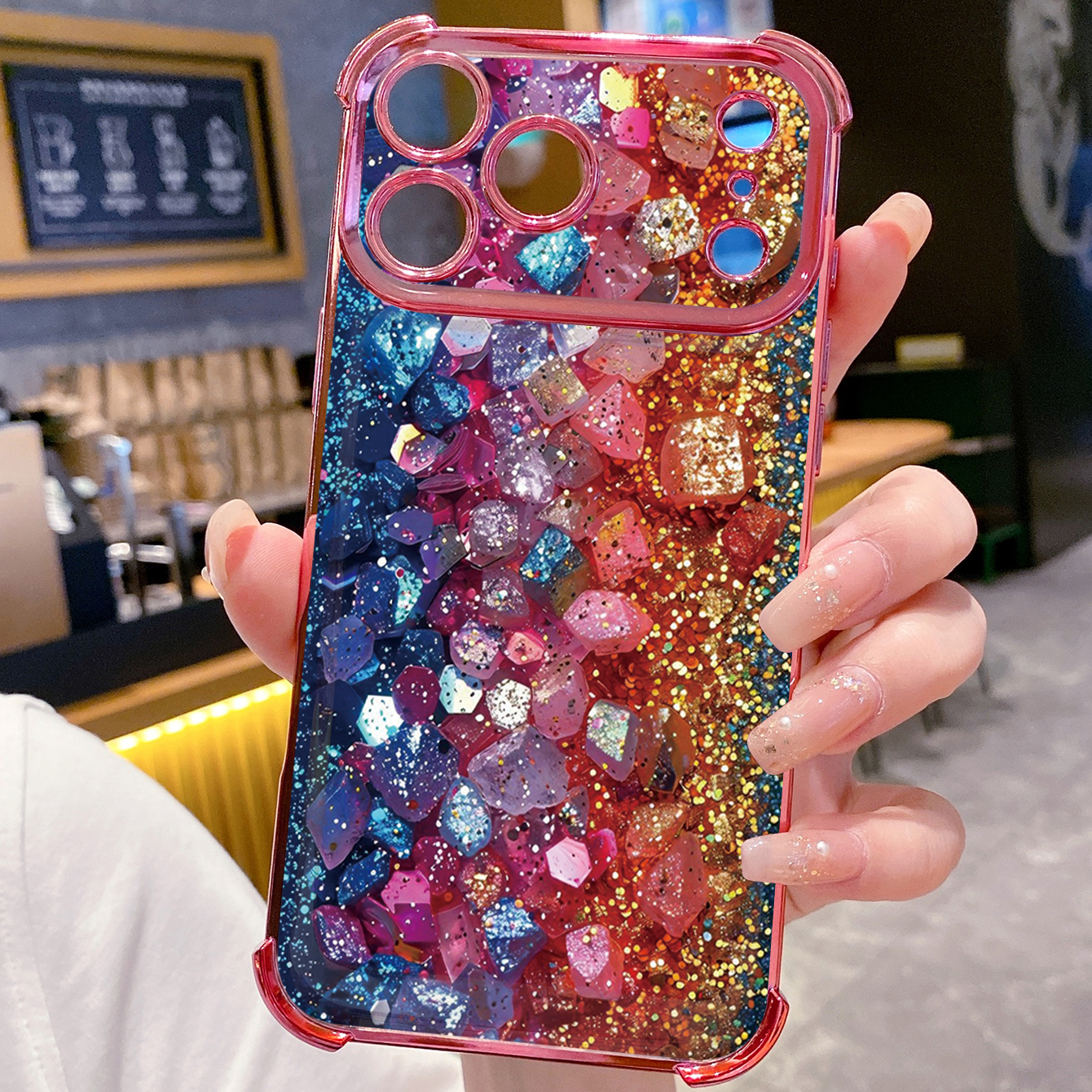 for iPhone 17 Pro Max 16 15 14 Plus Plating Phone Case Shockproof Cover Luxury Colorful