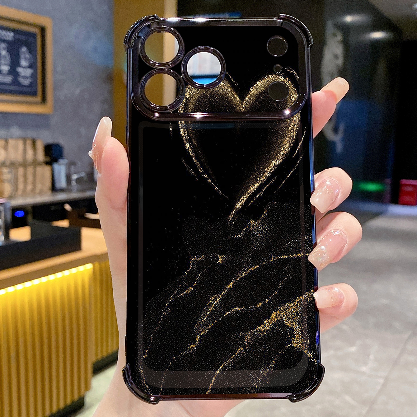 for iPhone 17 Pro Max 16 15 14 Plus Plating Phone Case Shockproof Cover Smile Heart