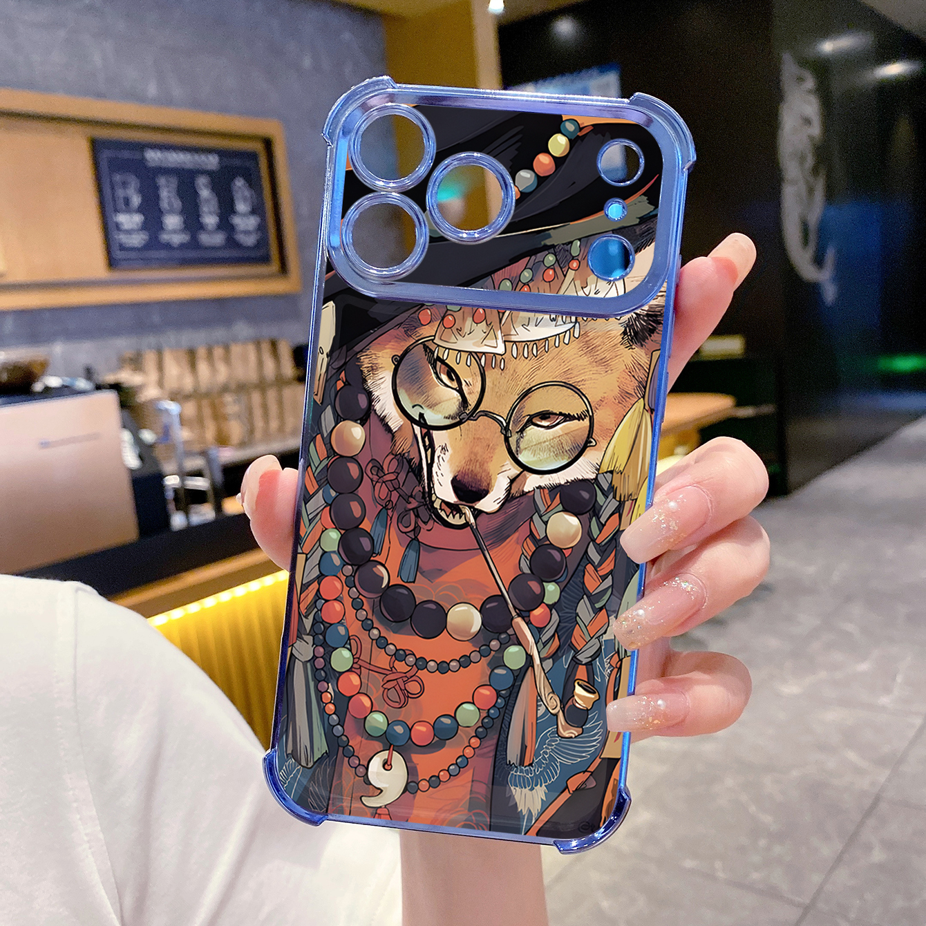 for iPhone 17 Pro Max 16 15 14 Plus Plating Phone Case Shockproof Cover Cat Wolf