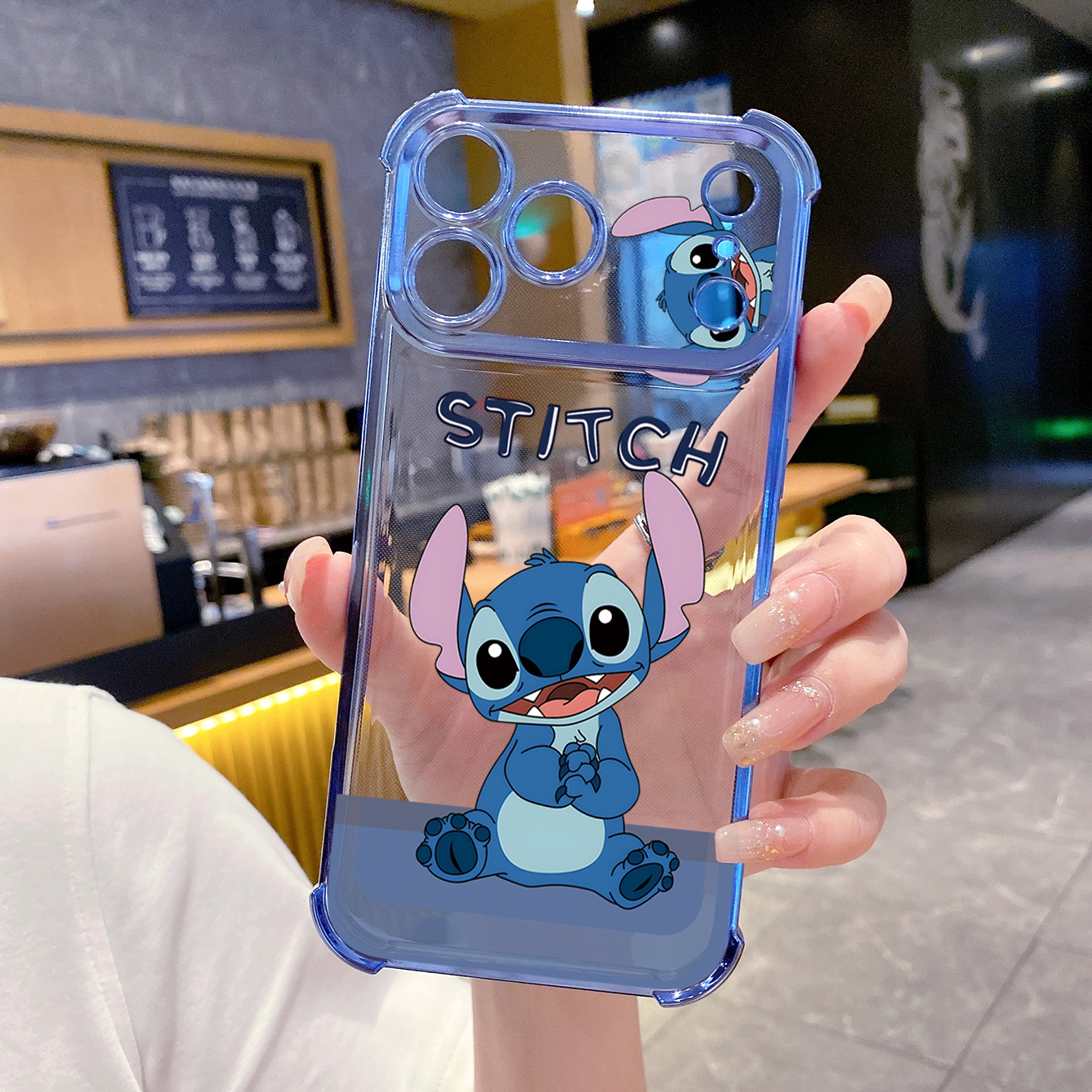 for iPhone 17 Pro Max 16 15 14 Plus Plating Phone Case Shockproof Cover Angel Stitch Cute Couple