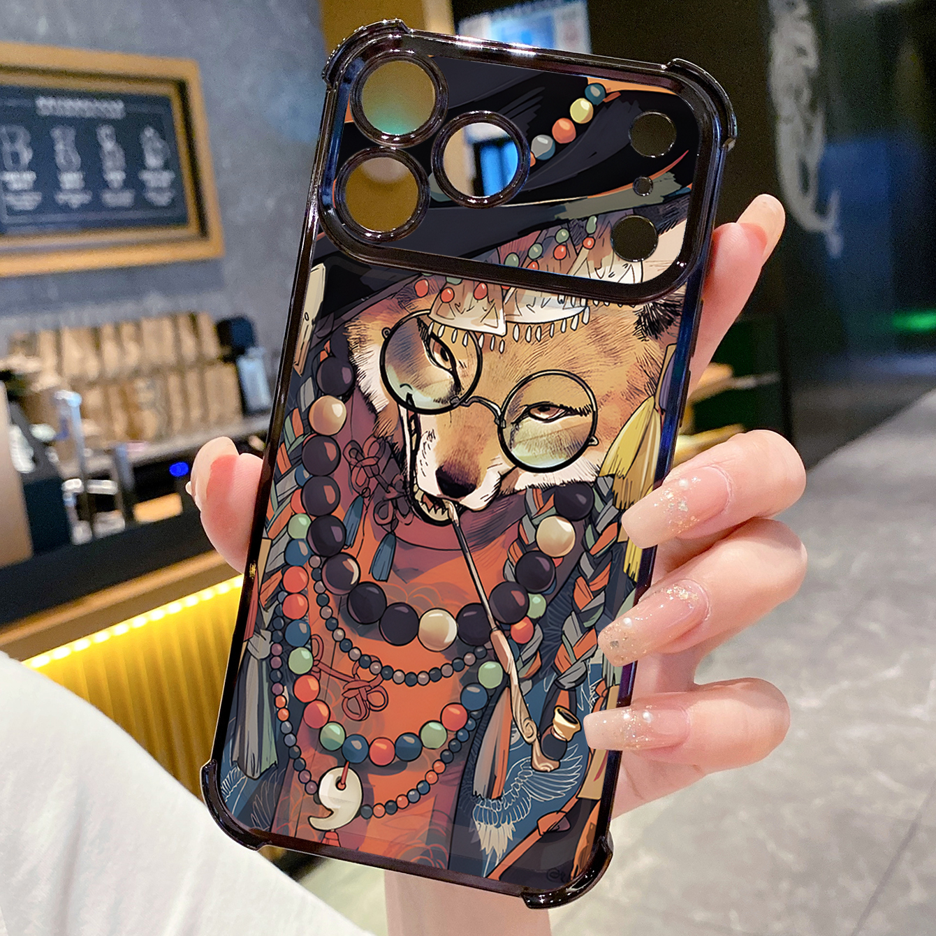 for iPhone 17 Pro Max 16 15 14 Plus Plating Phone Case Shockproof Cover Cat Wolf