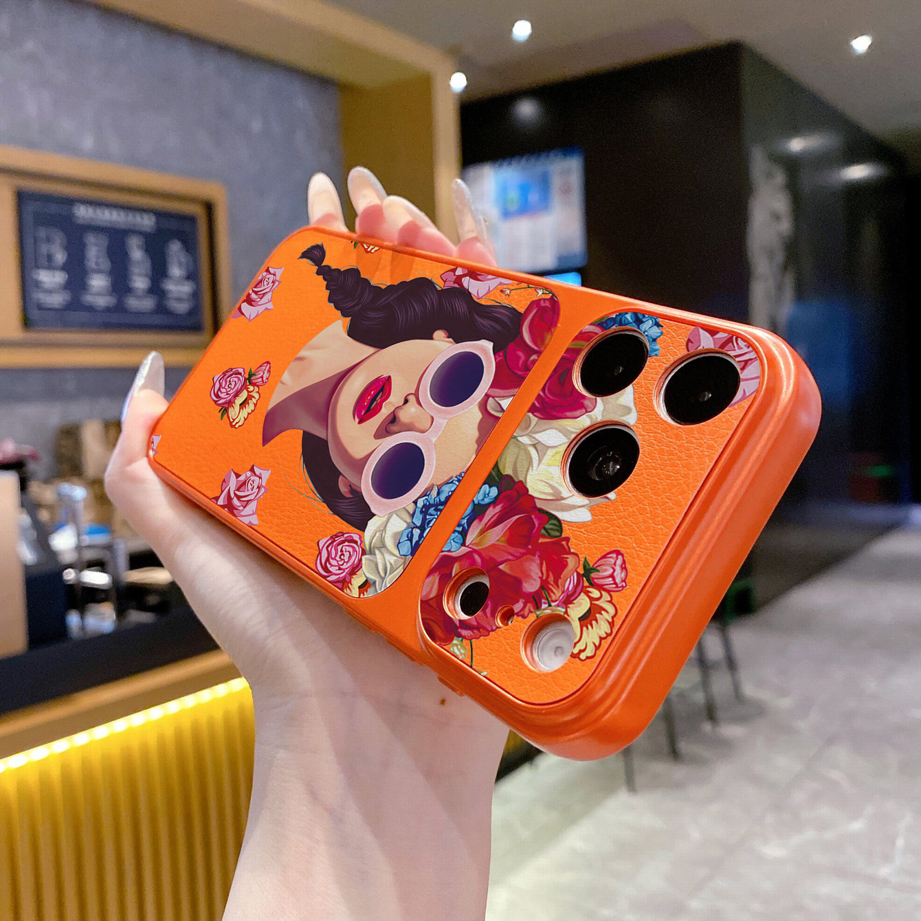 for iPhone 18 17 Pro Max 16 15 14 Plus Phone Case PU Leather Shockproof Cover Fashion Girl